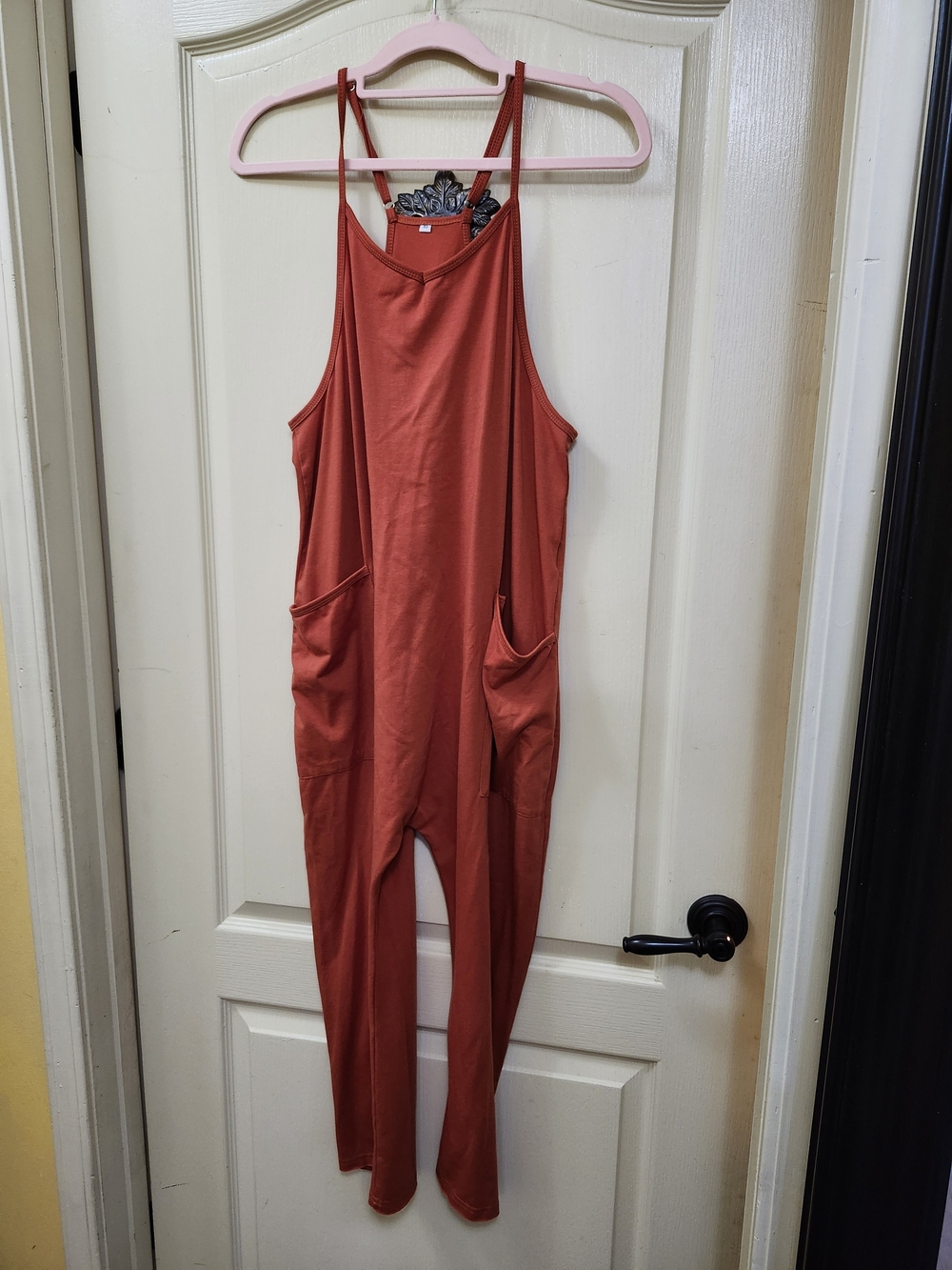 Women's Rust Red Sleeveless Jumpsuit